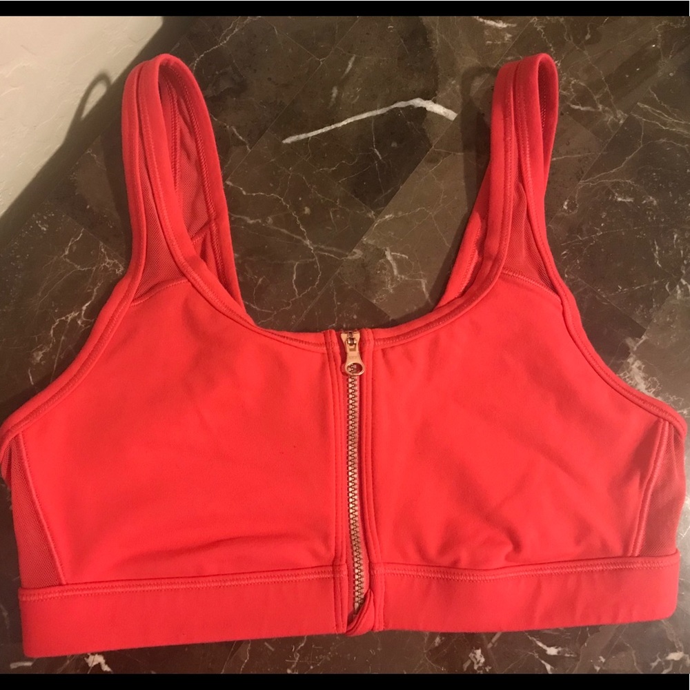 ✨AERIE✨ Coral Zip Front Sports Bra